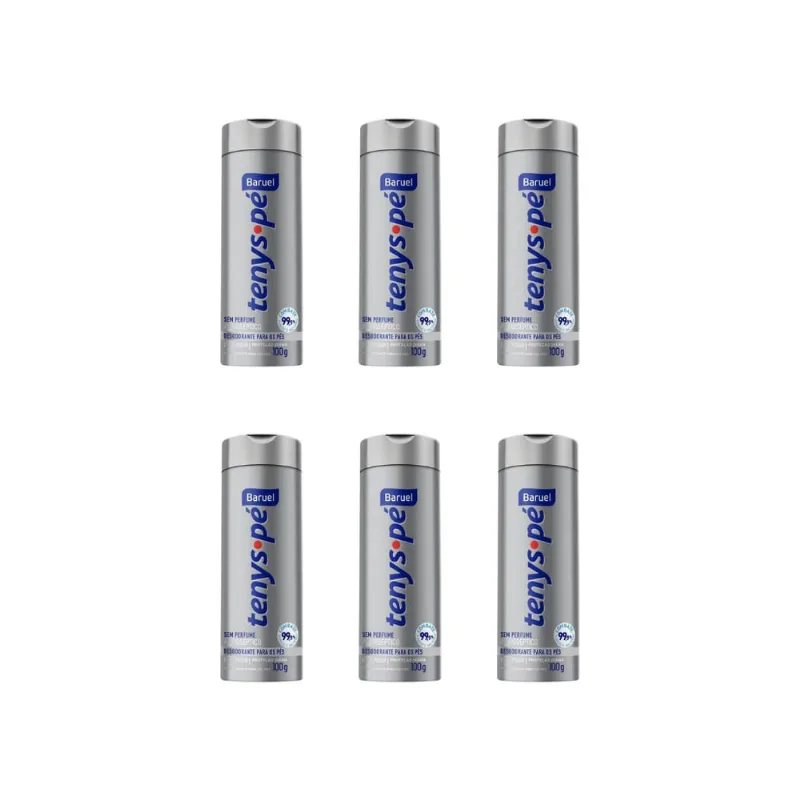 Talco Pes Tenys Pe Baruel Po 100g Sem Perfume-Kit C/6un