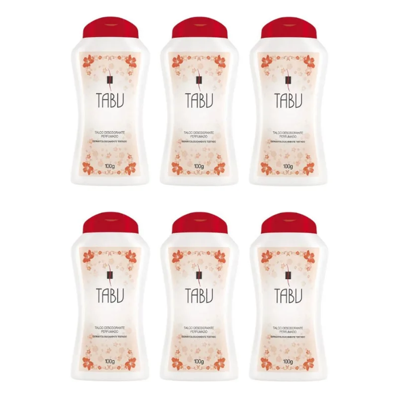 Talco Tabu 100g Tradicional - Kit c/ 6un