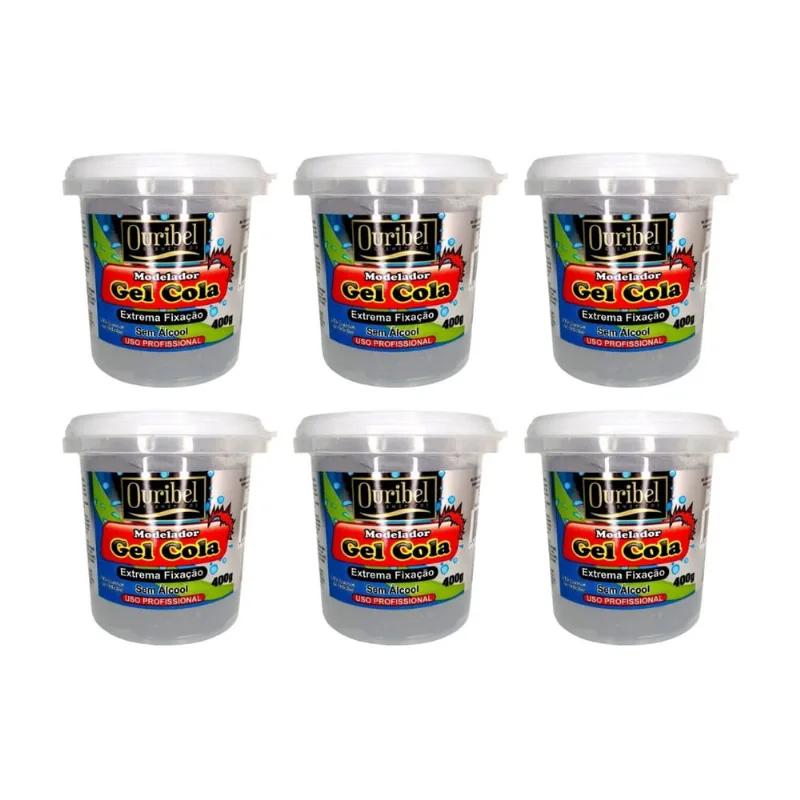 Gel Cola Fixador Ouribel 400g - Kit c/ 6un