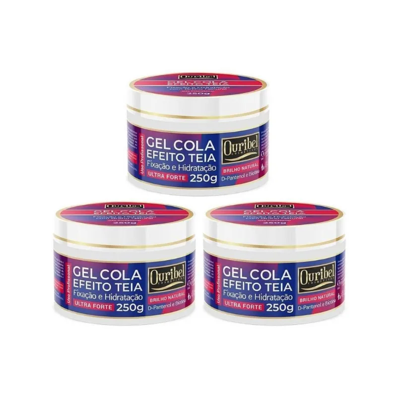 Gel Cola Fixador Ouribel Efeito Teia 250G - Kit Com 3Un