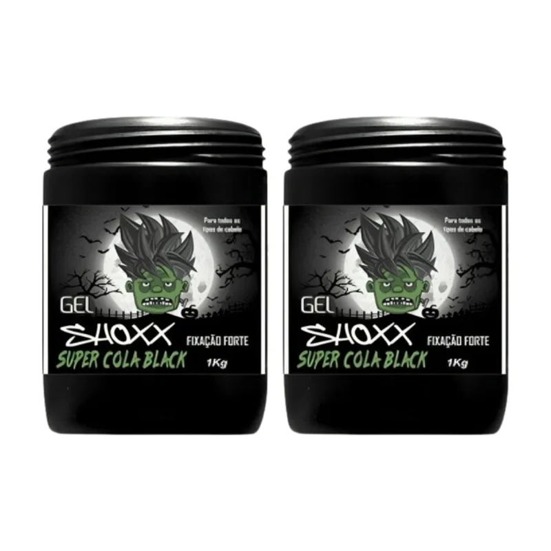 Gel Cola Fixador Shoxx Black 1000g - Kit c/ 2un