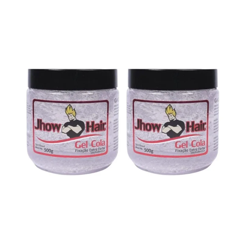 Gel Cola Jhow Hair 500G Extra Forte - Kit Com 2Un
