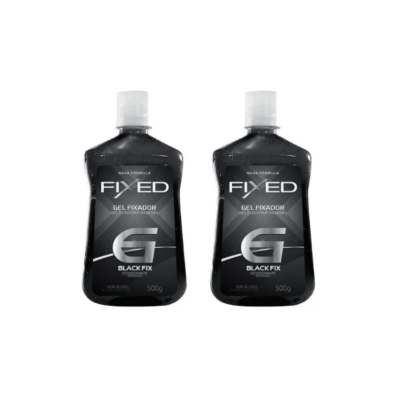 Gel Fixador Fixed Black Fixaçao 6 Preto 500g-Kit C/2un
