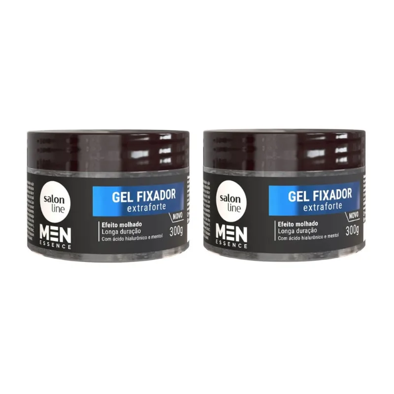 Gel Fixador Salon Line Men Extraforte 300g - Kit c/ 2un