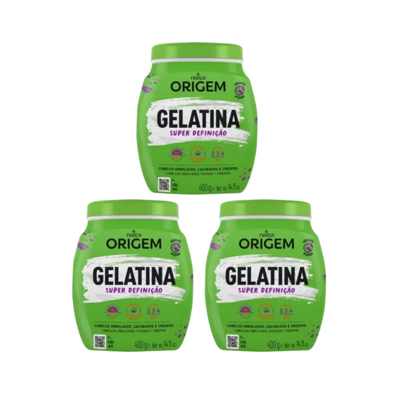 Gelatina Capilar Origem 400g Super Definiçao - Kit c/ 3un
