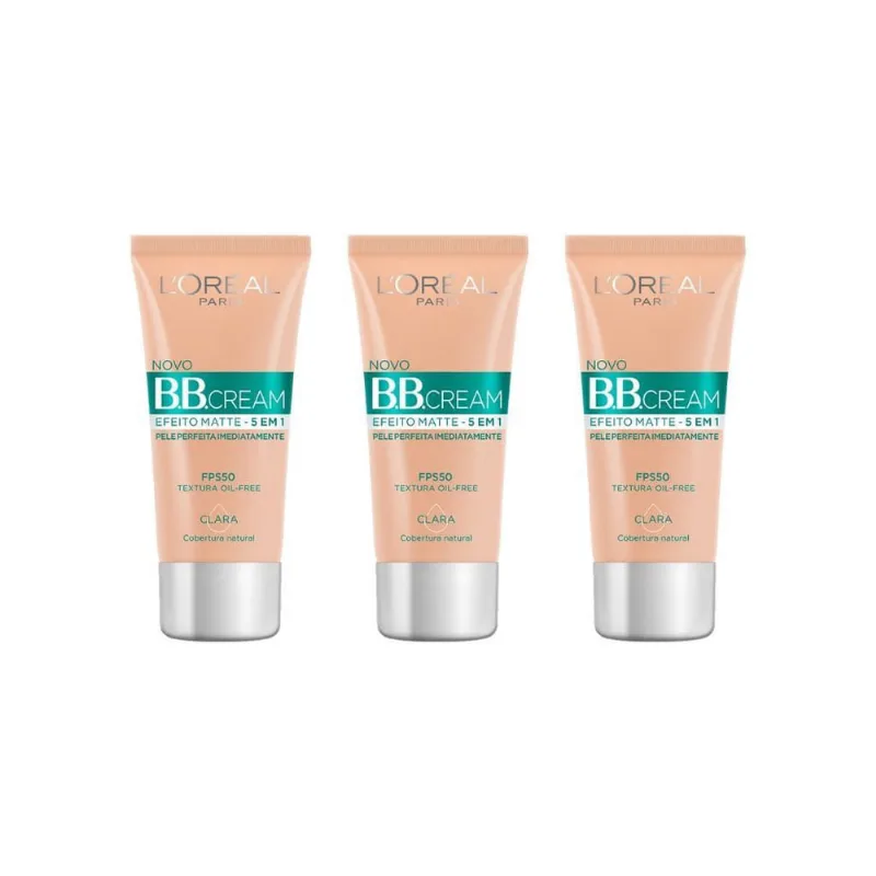 Base Loreal Bb Cream 30Ml Matte Cor Clara-Kit C/3Un