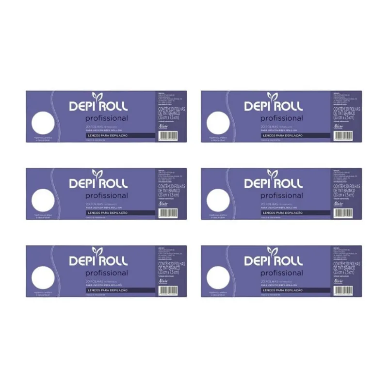 Depilatorio Depiroll Lenços Com 20Un Tnt - Kit Com 6Un