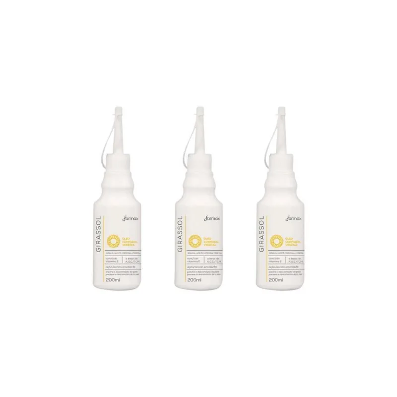 Oleo Corporal Farmax 200Ml Corpo Giras Puro Aplic-Kit C/3Un