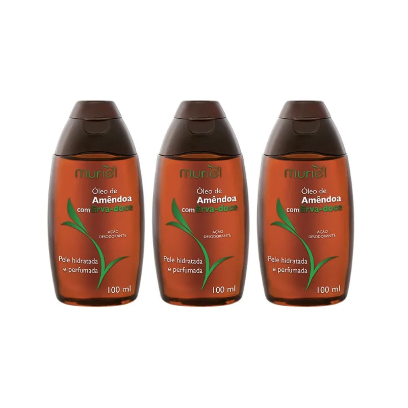 Oleo Corporal Muriel 100ml Amendoas Com Erva Doce- Kit C/3un
