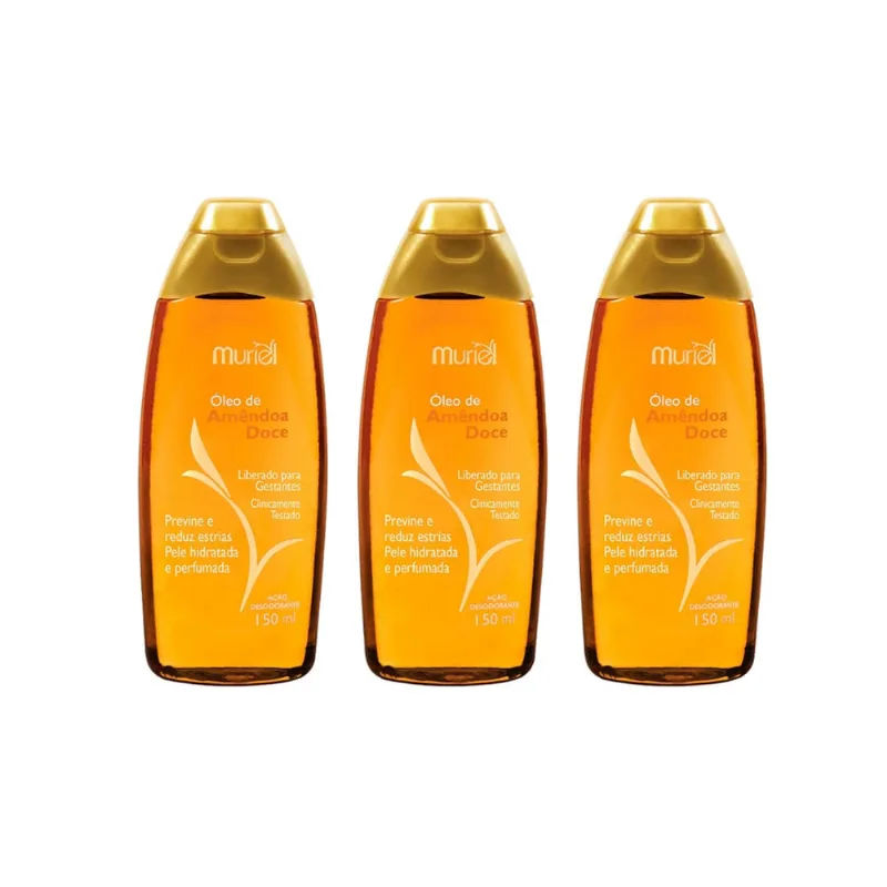 Oleo Corporal Muriel 150ml Amendoas Doce - Kit c/ 3un