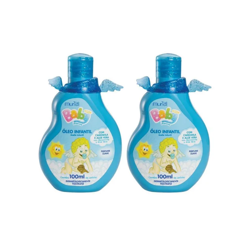 Oleo Corporal Muriel Baby 100Ml Azul - Kit Com 2Un