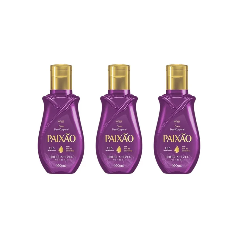 Oleo Corporal Paixao 100ml Irresistivel-Kit C/3un