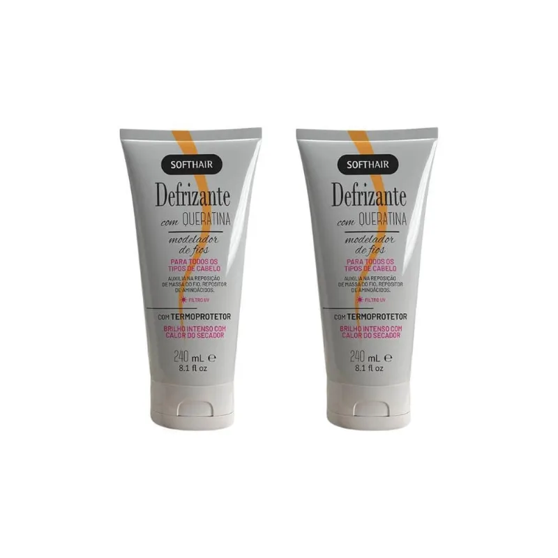 Defrizante Soft Hair 240 Ml Queratina-Kit C/2Un
