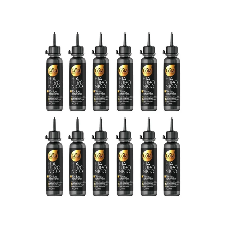 Tonico Capilar Gota Dourada 100ml Hialuronico - Kit c/ 12un