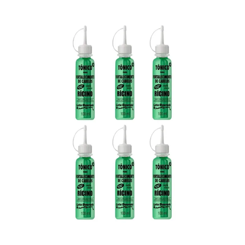 Tonico Capilar Gota Dourada 100ml Ricino - Kit c/ 6un