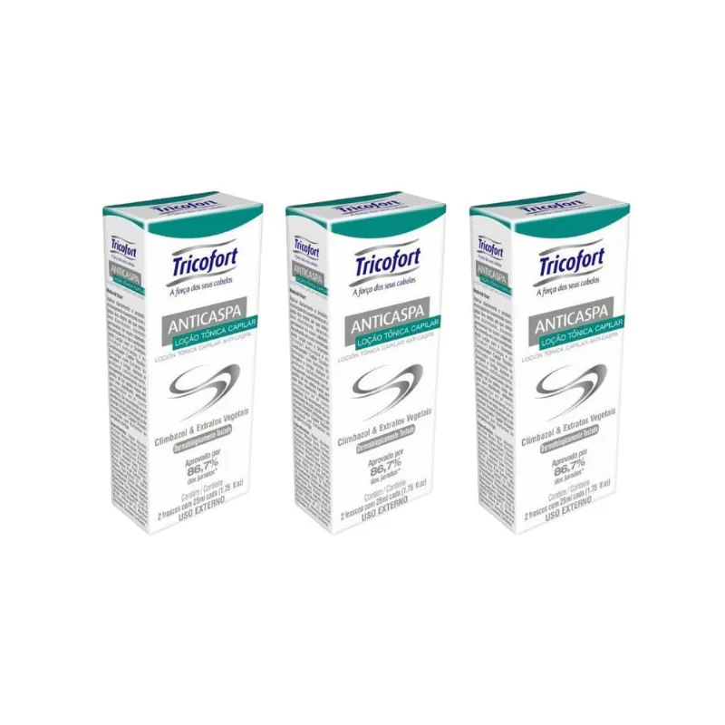 Tonico Capilar Tricofort Anticaspa Com 2un - Kit c/ 3un