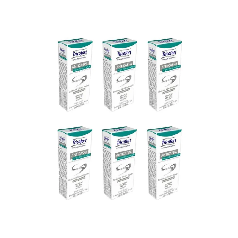 Tonico Capilar Tricofort Anticaspa Com 2un - Kit c/ 6un