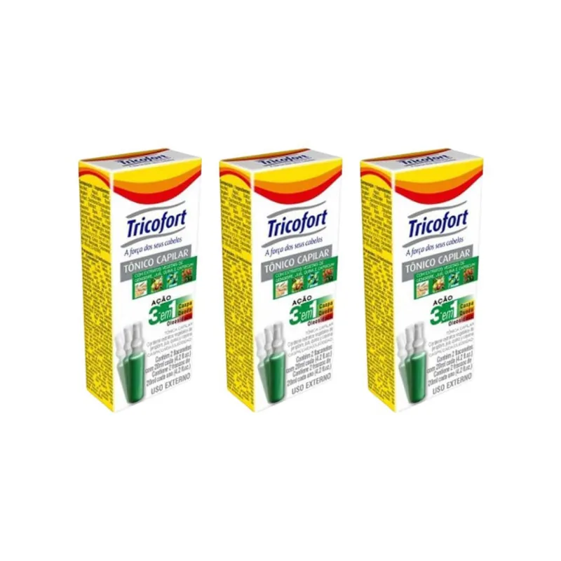 Tonico Capilar Tricofort Com 2un - Kit c/ 3un
