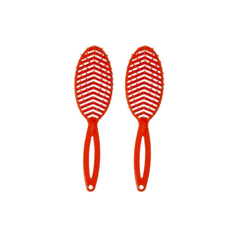 Escova De Cabelo Darma Flex 339 Oval Laranja - Kit Com 2Un