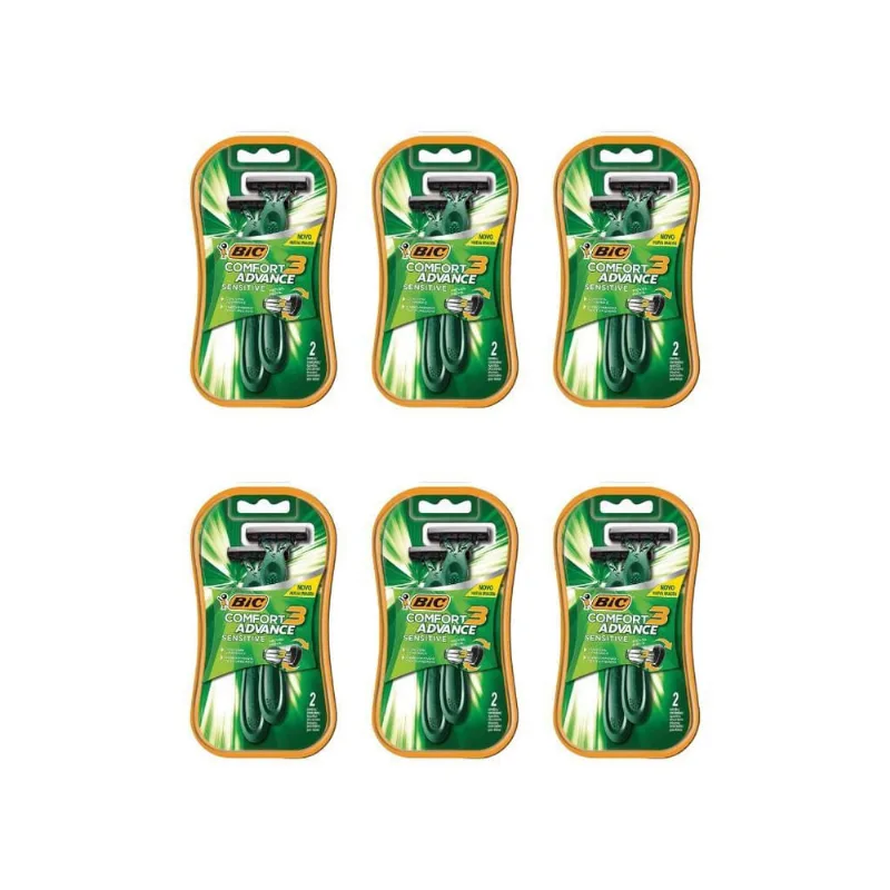 Aparelho De Barbear Bic Comf 3 C/2 Pele Sensivel-Kit C/6Un