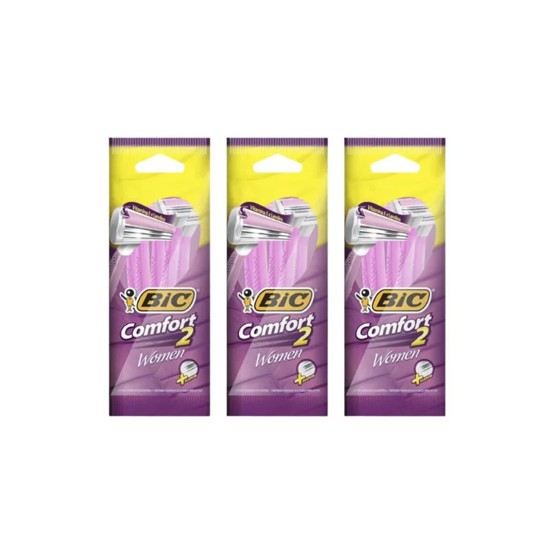 Aparelho de Barbear Bic Comfort 2 Twin For Women L5P4 - Kit c/ 3un