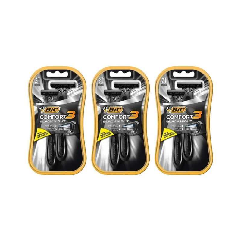 Aparelho De Barbear Bic Comfort 3 Com 2Un Black-Kit C/3Un