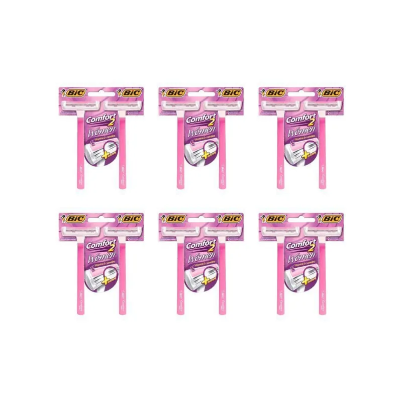 Aparelho De Barbear Bic Comfort Twin Com 2 Women - Kit C/6Un