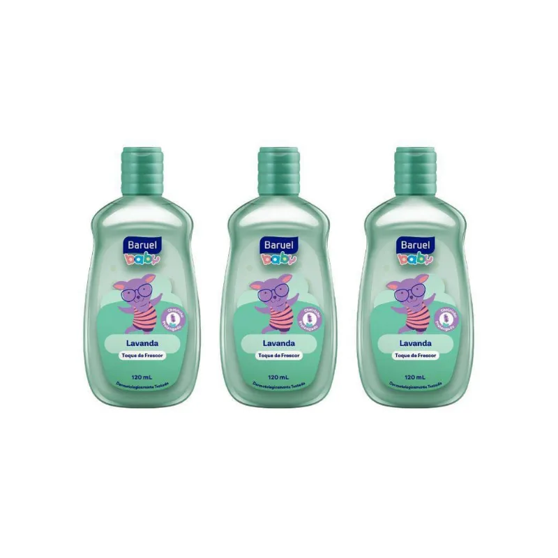 Colonia Baruel Baby Lavanda 120Ml - Kit Com 3Un