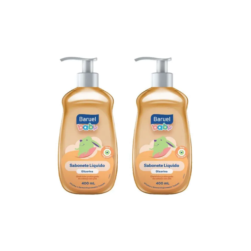Sabonete Liquido Baruel Baby 400ml Glicerina - Kit c/ 2un