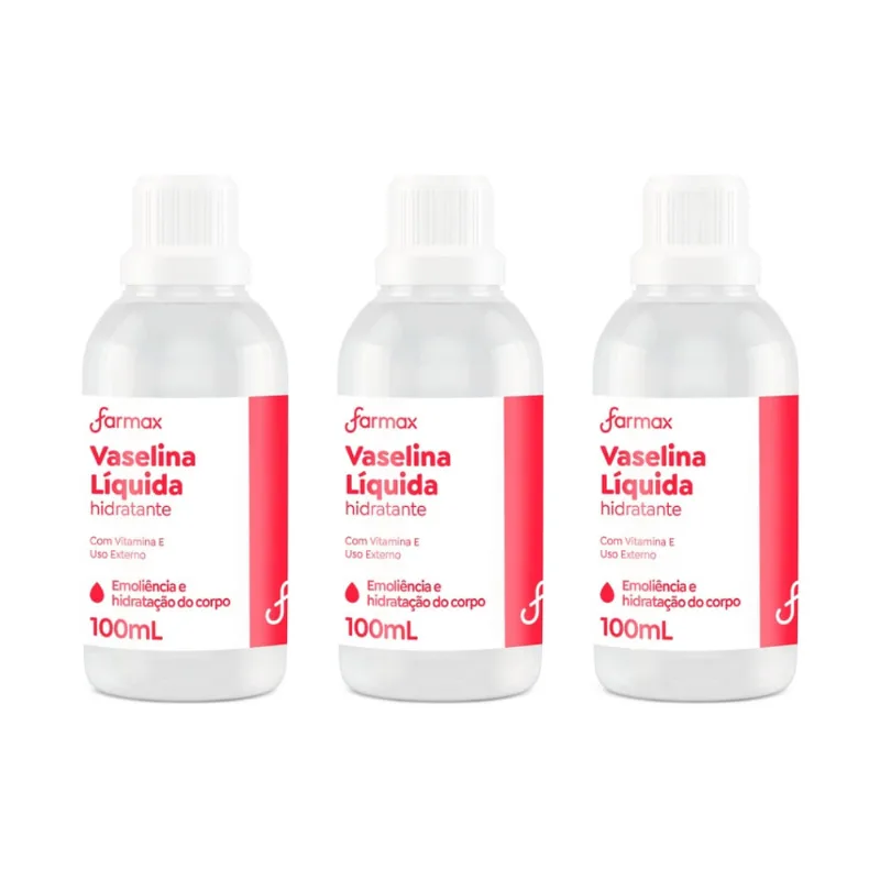 Vaselina Farmax Líquida 100ml - Kit c/ 3un