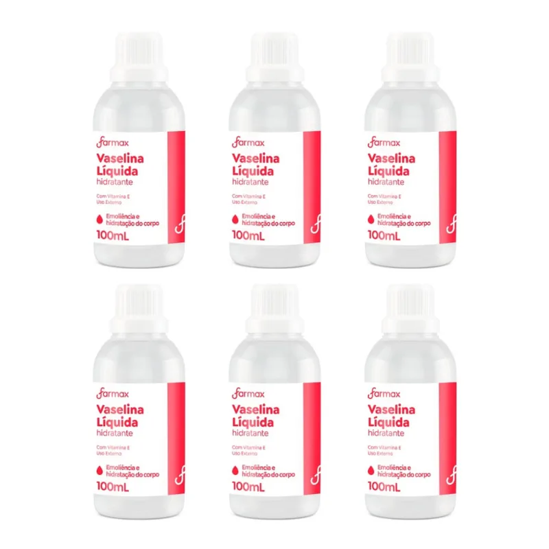 Vaselina Farmax Líquida 100ml - Kit c/ 6un