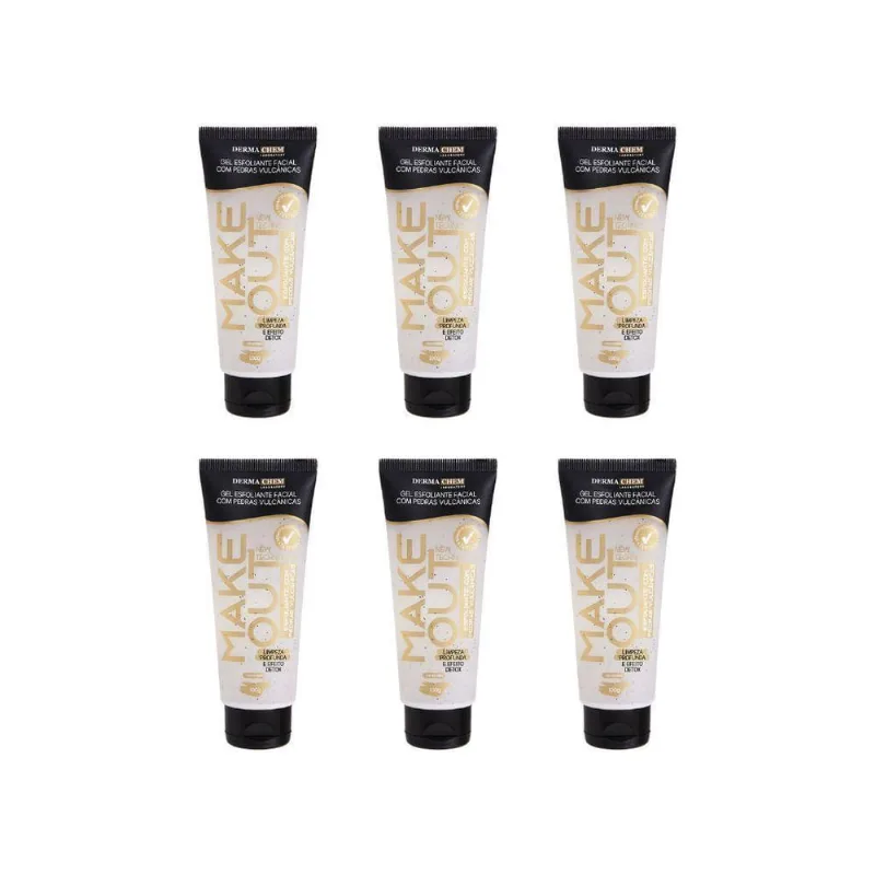 Gel Facial Dermachem Esfolia Make Out Pedra Vul 100G-Kit 6Un