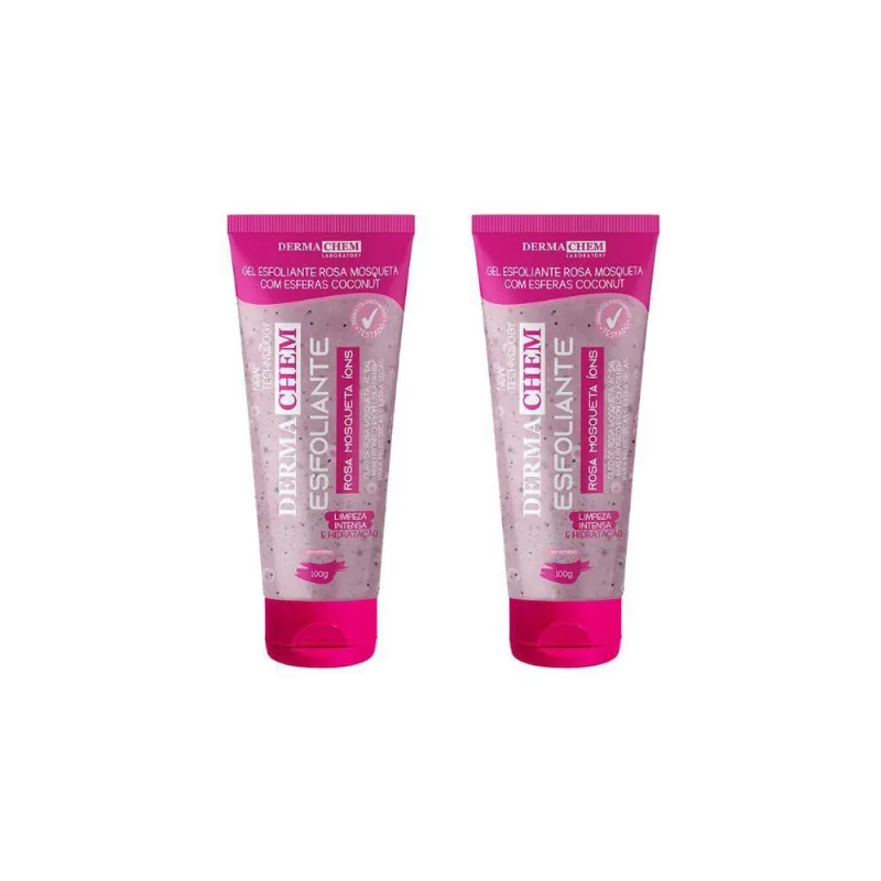 Gel Facial Dermachem Esfoliante Rosa Mosqueta 100G-Kit C/2Un