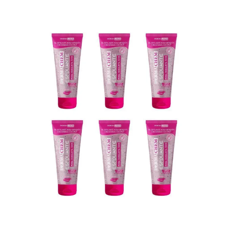 Gel Facial Dermachem Esfoliante Rosa Mosqueta 100G-Kit C/6Un