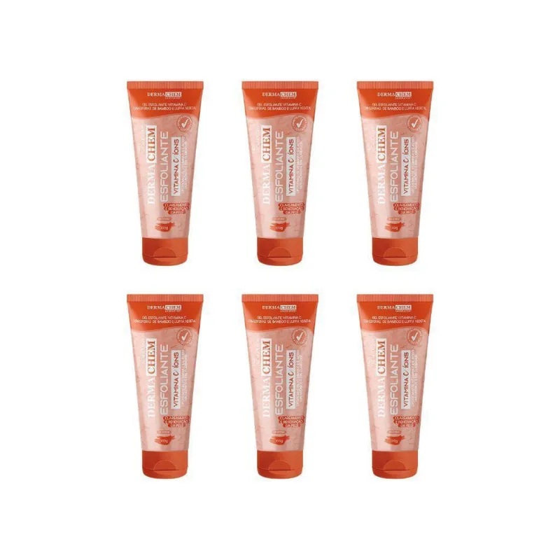 Gel Facial Dermachem Esfoliante Vitamina C 100G - Kit 6Un