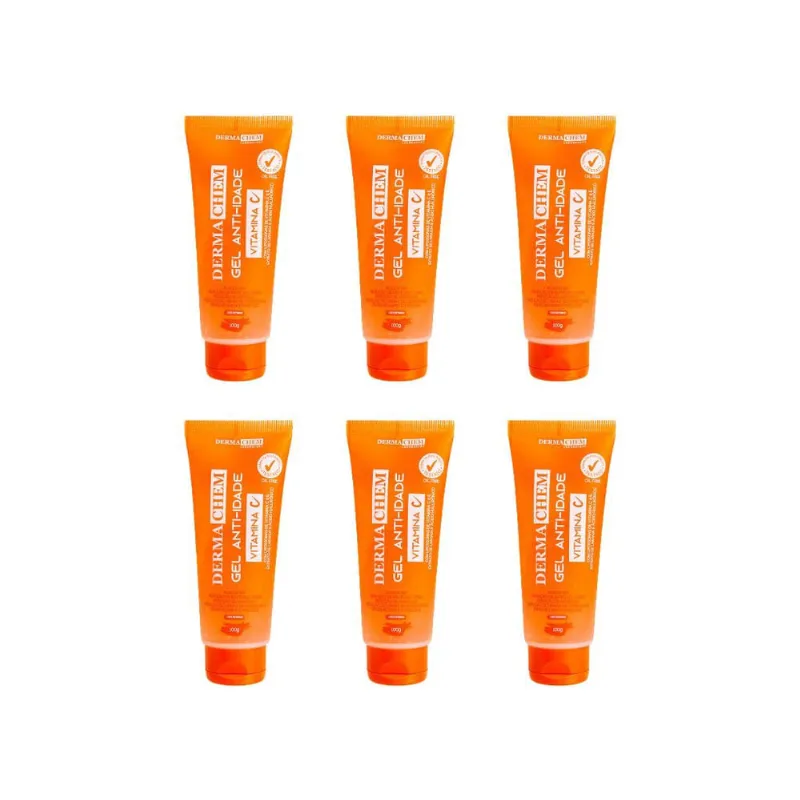 Gel Facial Dermachem Vitamina C Ant-Idade 100g - Kit c/ 6un