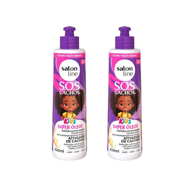 Ativador Cachos Salon Line 300ml Sos Kids Definição - 2un
