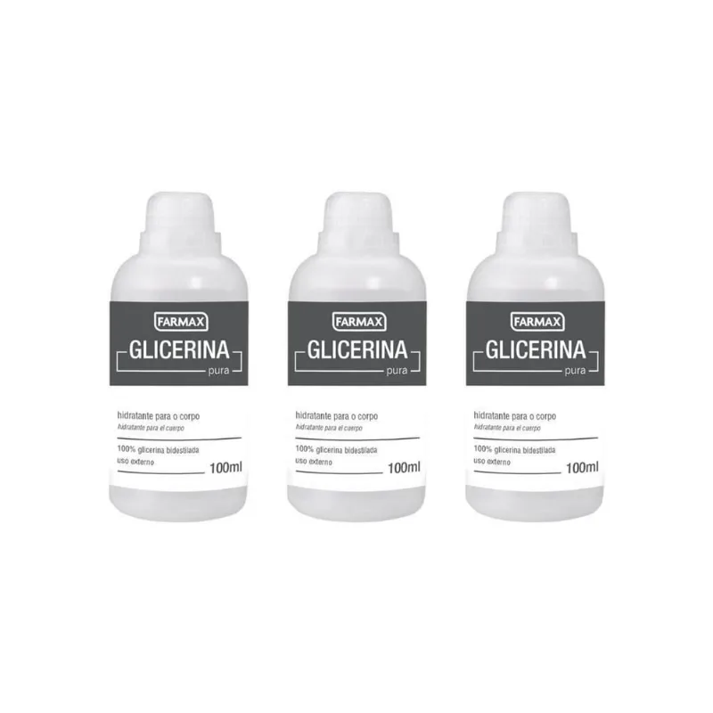 Glicerina Farmax 100Ml Hidratante-Kit C/3Un