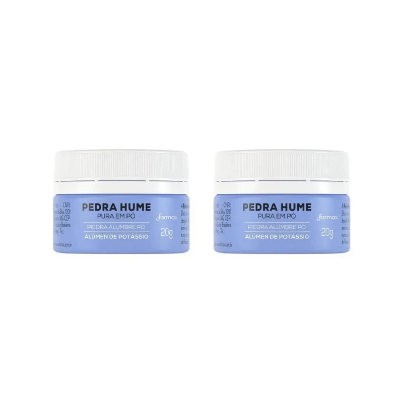 Pedra Hume Farmax Pura Em Po 20G -Kit C/2Un