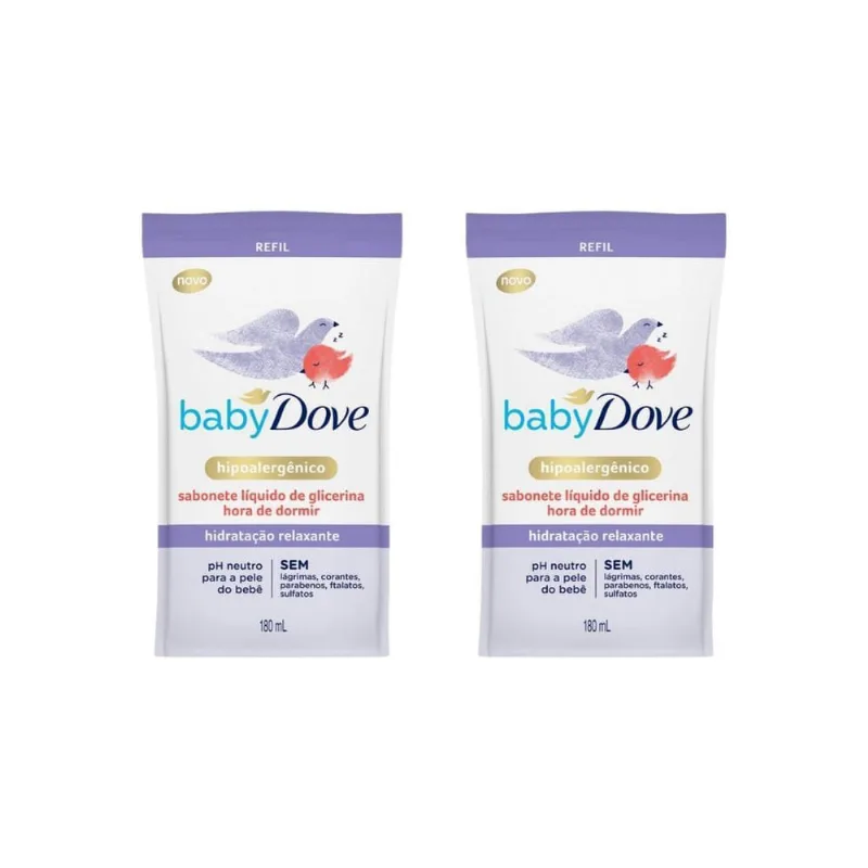 Sabonete Líquido Dove Baby Refil 180Ml Hora De Dormir - 2Un
