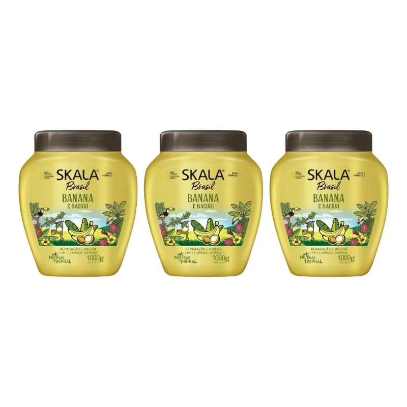 Creme Skala 1Kg Banana E Bacuri-Kit C/3Un