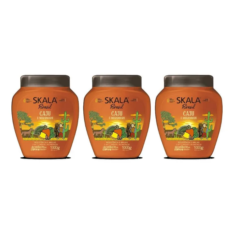 Creme Skala 1Kg Caju E Murumuru-Kit C/3Un