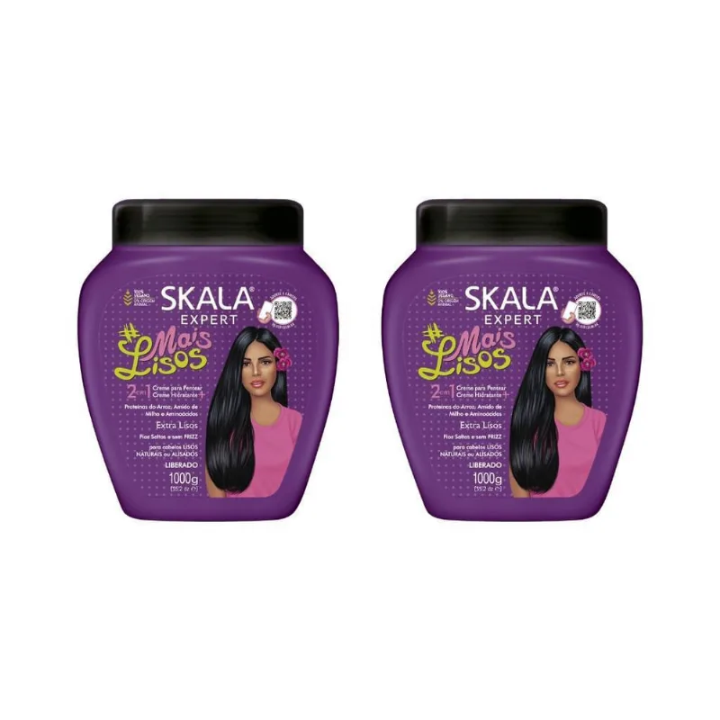 Creme Skala 1Kg Mais Lisos Extra Lisos-Kit C/2Un