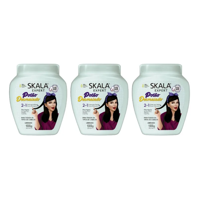 Creme Skala 1kg Potão Desmaiado-Kit C/3un