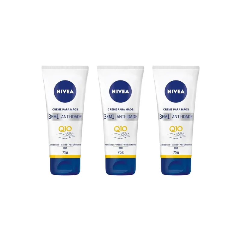 Creme para as Maos Nivea 75g Anti-Idade Q10-Kit C/3un