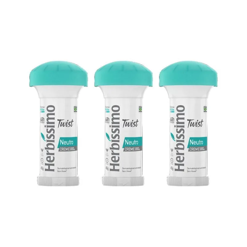Desodorante Herbissimo Stick Creme Neutro 45G - Kit Com 3Un