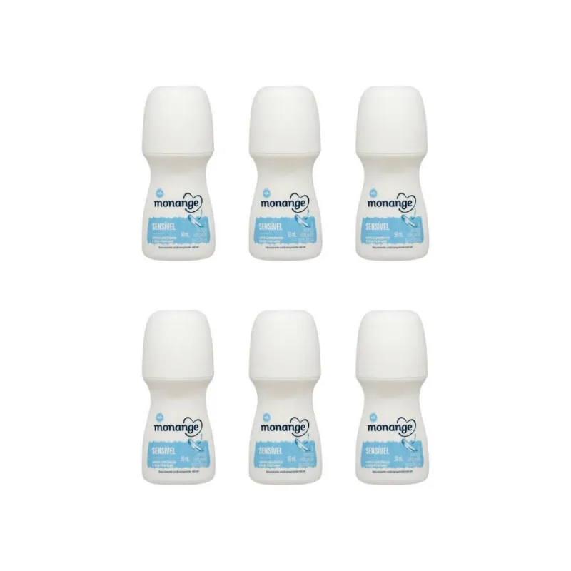 Desodorante Roll-On Monange 50Ml Sensivel-Kit C/6Un