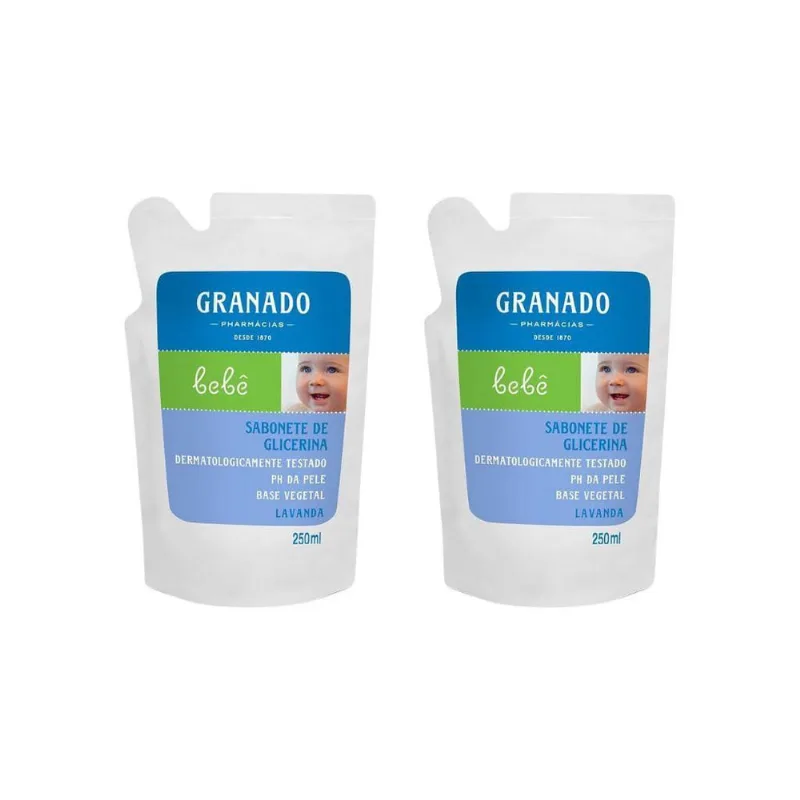 Sabonete Liquido Granado Baby Refil 250Ml Glic Lav-Kit C/2Un