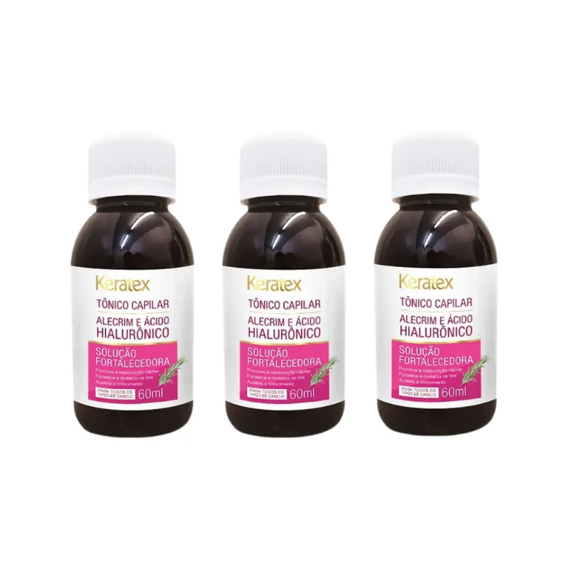 Tonico Capilar Fixed Keratex Hialuronico Alecrim 60ml - 3un