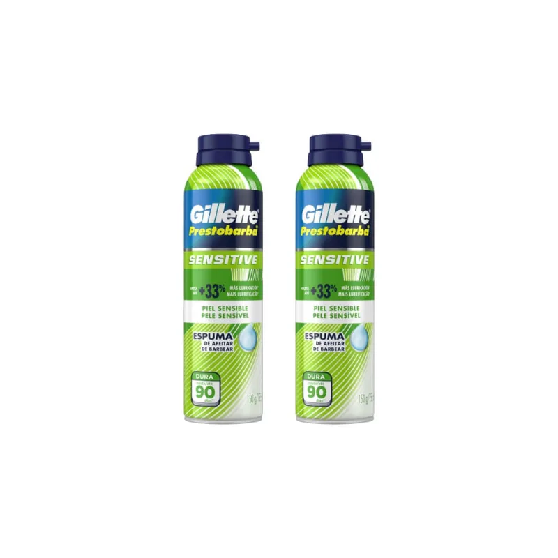 Espuma de Barbear Gillette Prestobarba 150g Sensivel-Kit 2un